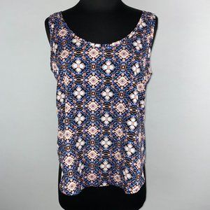 Bjewel M Multicolor Patterned Back Zip Tank Top